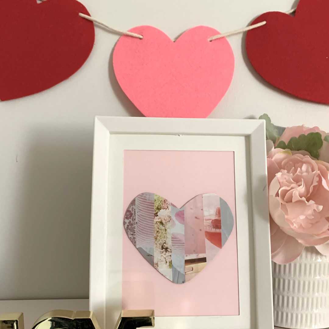 heart shaped bunting and heart collage
